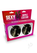 Sexy Af Nipple Couture Silicone Pasties - Black Studded
